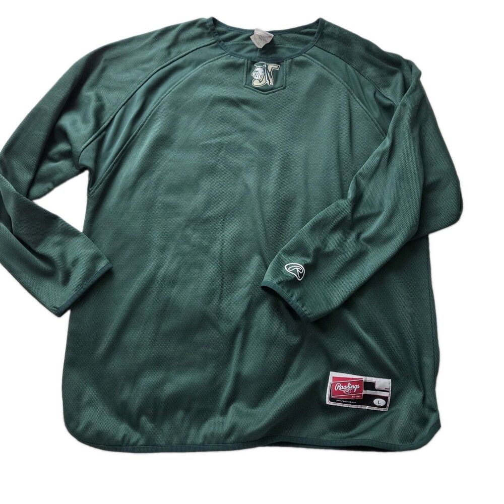 Rawlings UDFP Men’s L Cedar Rapids Kernels Dugout Fleece Pullover Green Shirt